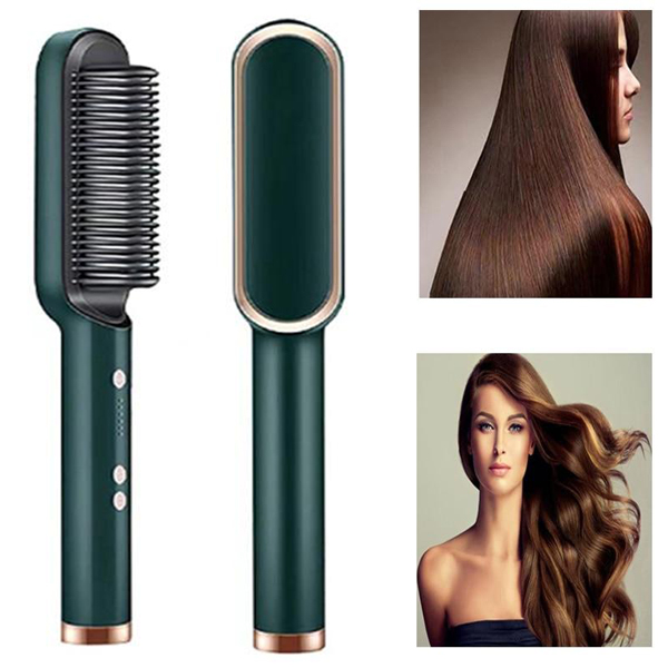 2 In 1 Professional Straightener And Curling Iron Comb Brush