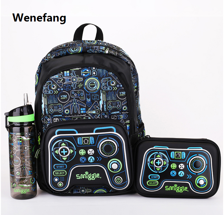 Wenefang Hot Genuine Australia Smiggle Children Study Stationery Student New style School Bag Pencil Box Lunch Bag Water Cup Anime Backpack Gift