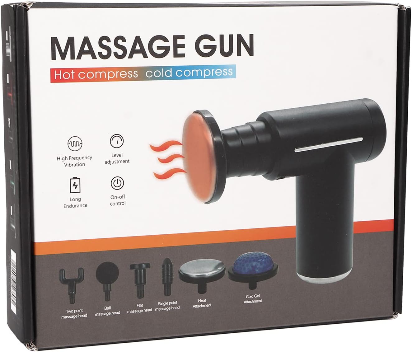 Mini Massage Gun with Heat & Cold, Deep Tissue Muscle Percussion Massager, 6 Heads Powerful Handheld Massager, 6 Speeds for Body Pain Relief, Type C Fast Charge