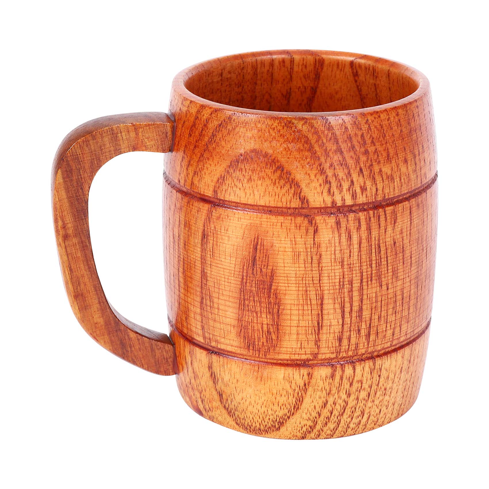 NAMUNY 400Ml Classic Style Natural Wood Cup Wooden Beer Mugs Drinking for Novelty Gifts Eco-Friendly