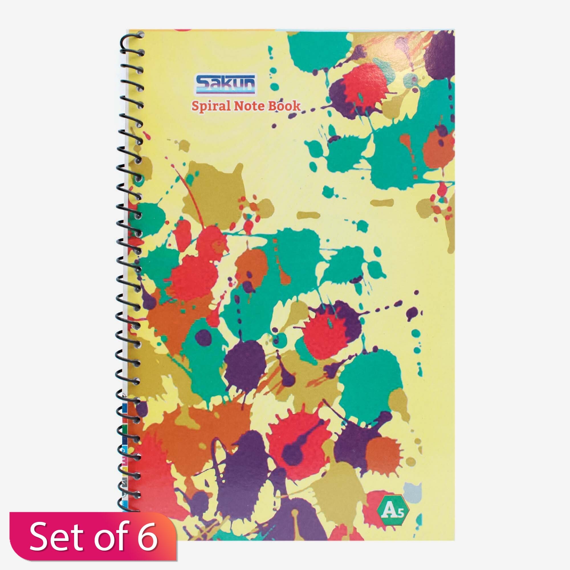 Sakun Spiral Notebook A5 Size (Set Of 6)