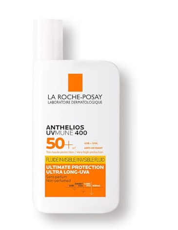 La Roche-Posay Anthelios UVMune 400 Invisible Fluid SPF 50+ | Ultra Long UVA Protection | Non-Perfumed Sunscreen | 50ml