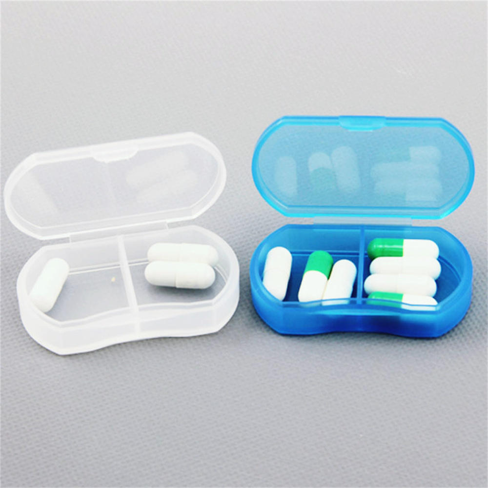 Portable box Lightweight Ultra small Plastic Portable box 2 compartments Packing storage box Mini box for Traveling Daily