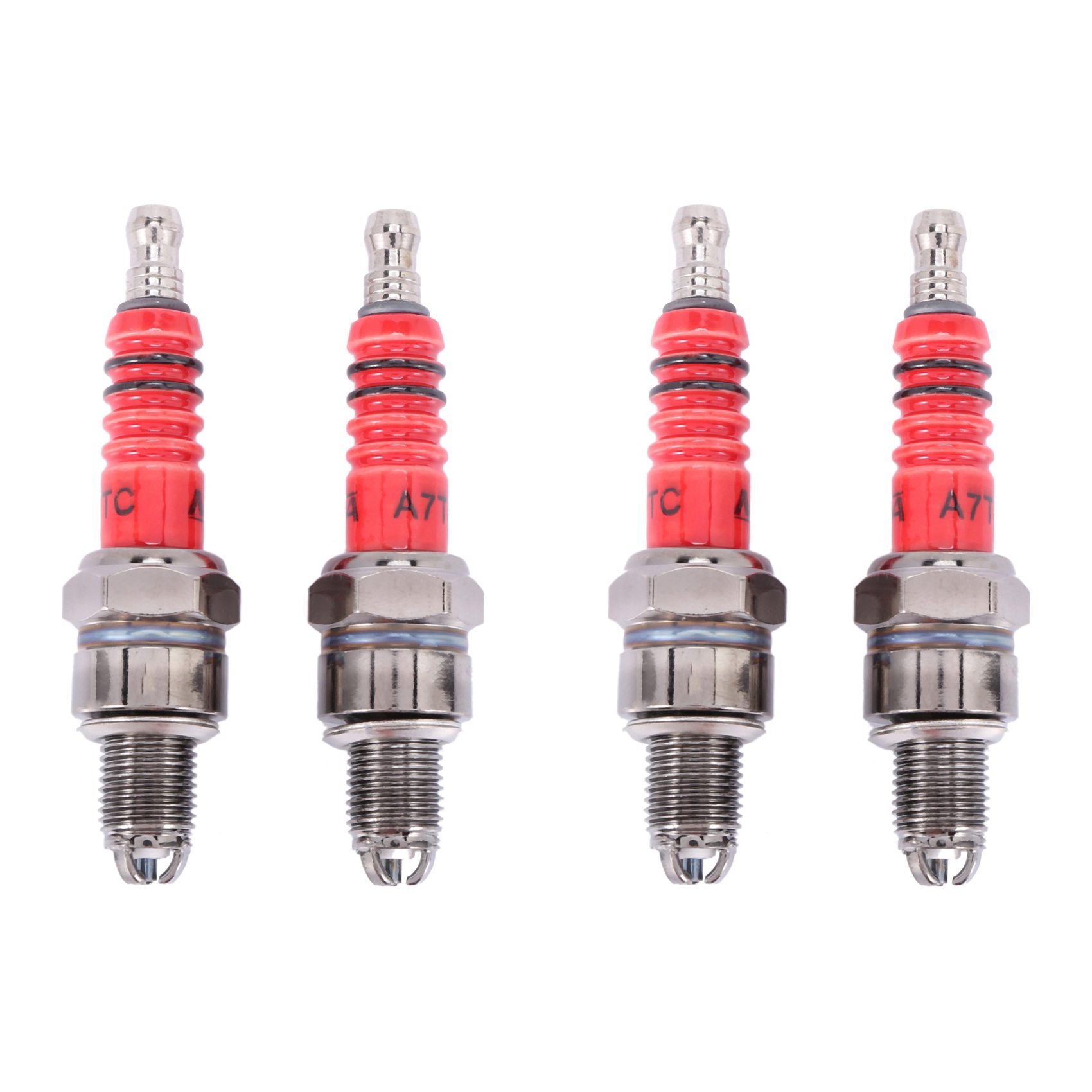 fasdaga Pack of 6 Racing 3 Electrode Spark Plug A7Tc for 50Cc 110Cc 125Cc 150Cc Atv Scooter Dirt Bike Go Kart