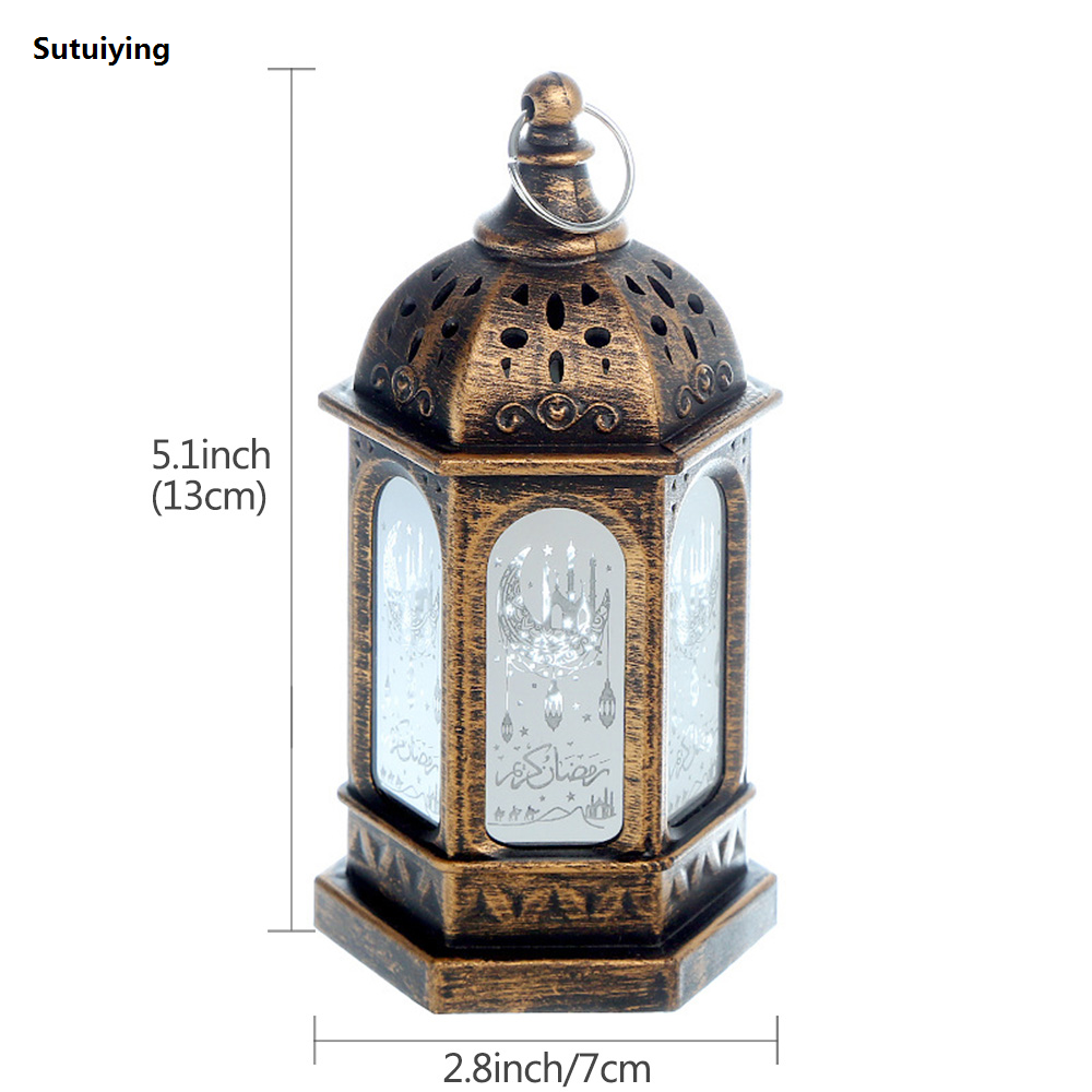 Sutuiying Ramadan Star Moon Lantern Portable LED Candle Lamp With Battery Eid Mubarak Hanging Decoration Indoor Home Party Table Supplies