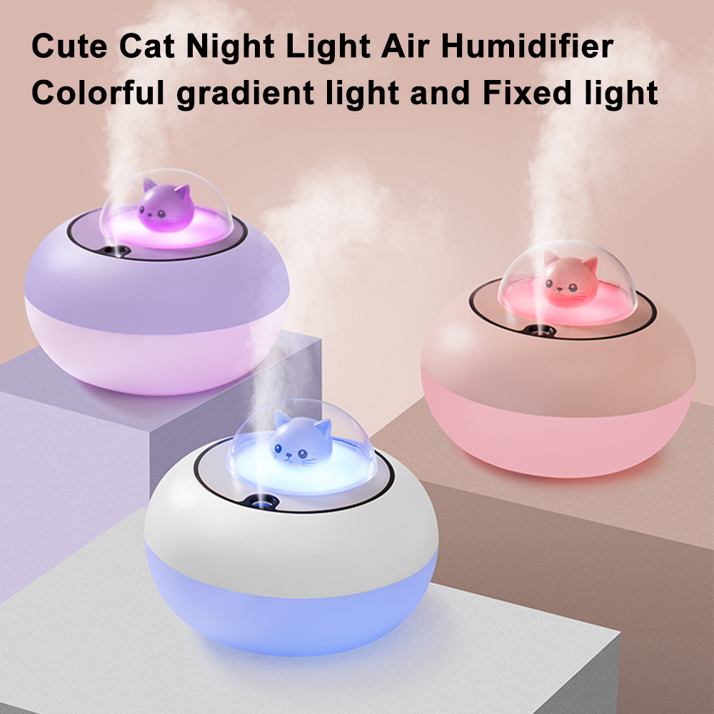Cute Cat USB Spraying Air Humidifier 300Ml Mini Ultrasonic Aroma Diffuser Home Office
