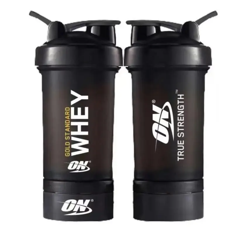 3 in 1 Protein Shaker Bottle | BPA Free | 3 Layer with powder compartment & Capsule box