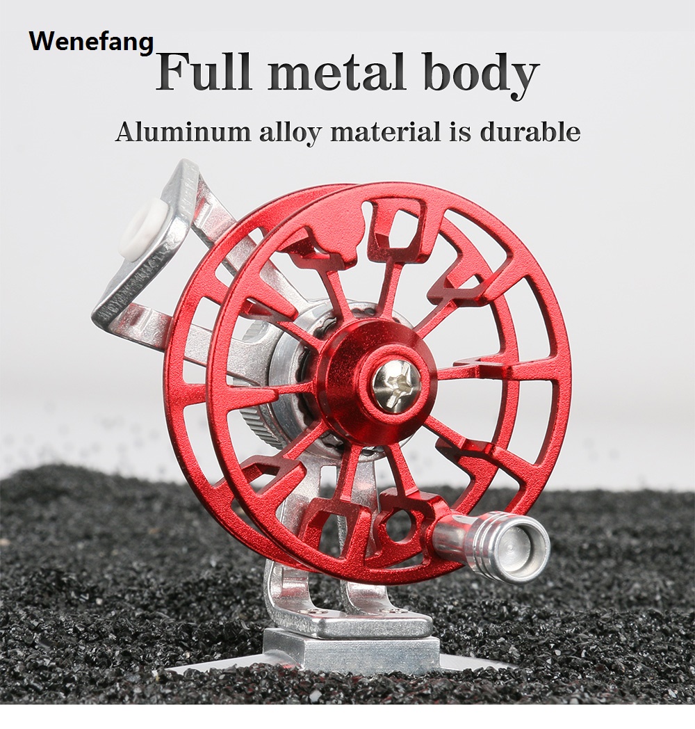 Wenefang DEUKIO Mini Winter Ice Fishing Reel Ultralight All Metal Front Hot Selling Reel Bright Color Live Fish Buckle 50MM Wire Wheel Line Cup