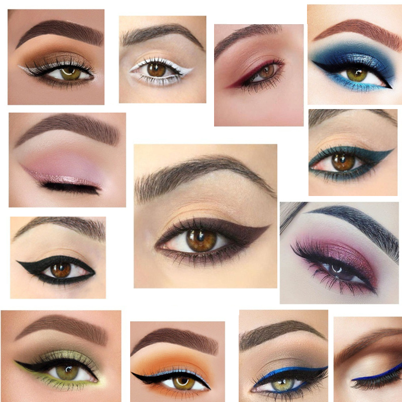 Wenefang Fashion 14 Color Waterproof Not Blooming Eyeliner Pencil Long-lasting No Fade Women Colorful Eye Liner Liquid Pen Makeup Cosmetic