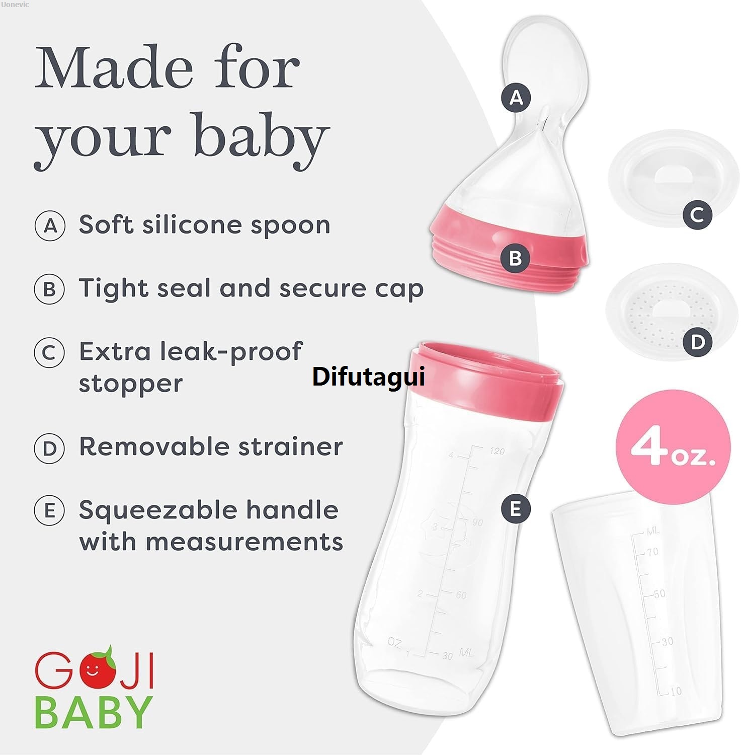 Difutagui Kit|Silicone Bottle (DG-888) Round Bottom Silicone Profesional New Ointment Bottle with Spoon and Dust Cap |