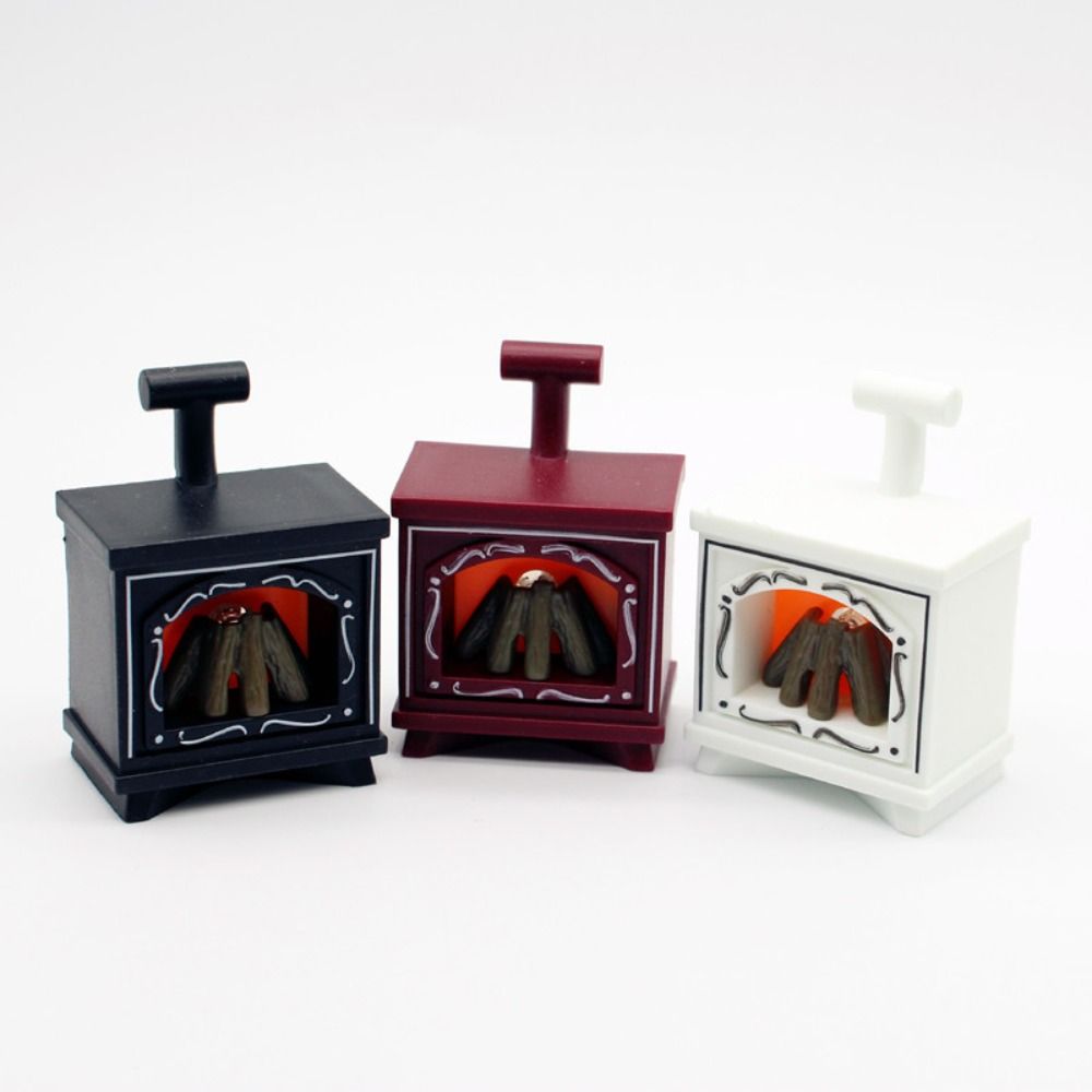 Funny DIY Mini LED Glowing Fireplace Model Winter Christmas Halloween Gifts DIY Accessories Micro Landscape Ornaments Children
