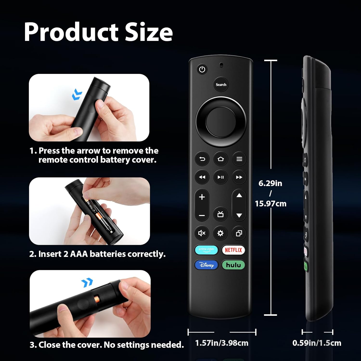 NEW NS-RCFNA-21 Universal Remote Control for Insignia/Toshiba/Pioneer/AMZ Smart TVs with 4 Shortcut Buttons(No voice)