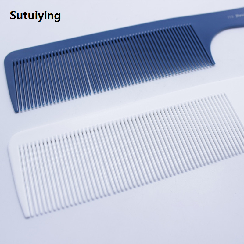 Sutuiying 1 PC Professional White Resin Cutting Comb Heat Resistant Salon Hot Selling Hair Trimmer Brushes Plastic Pin Tail Antistatic Comb