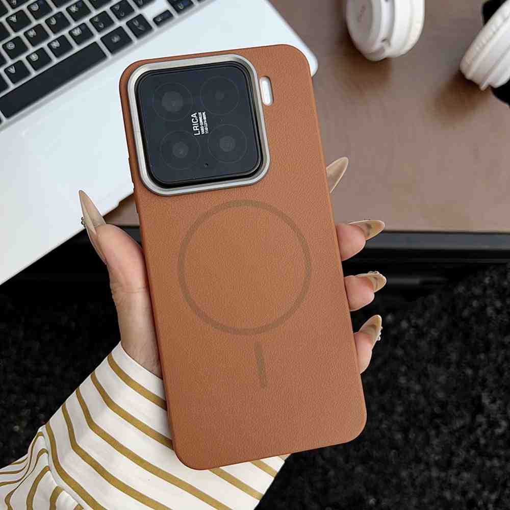 NEW HODON Fashion Contrast Color PU Leather Phone Case For Xiaomi Mi 15 14 Pro 13 Ultra Redmi K80Pro Cases Luminous Protect PC Back Cover