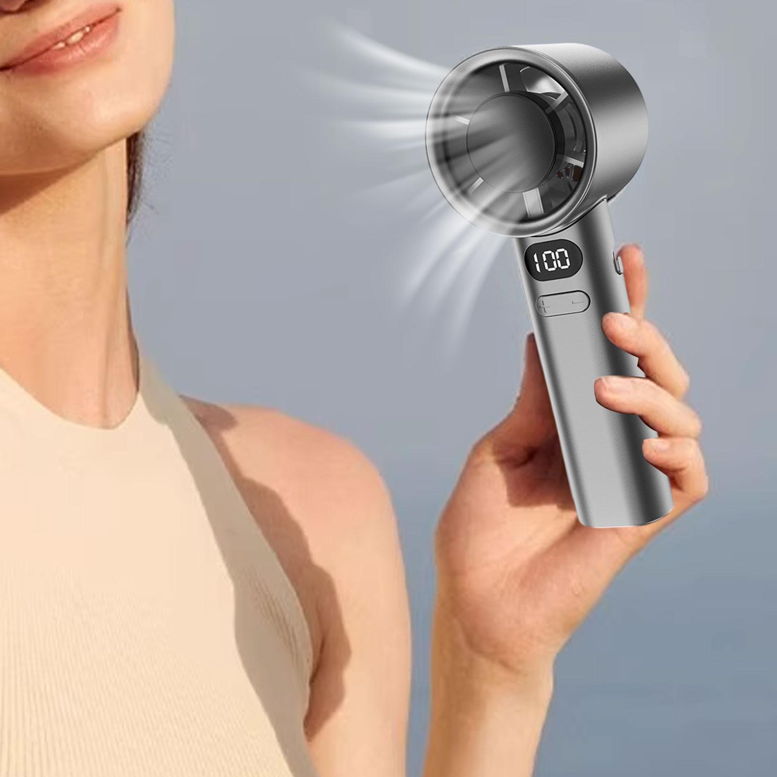 120 speeds Rechargeable Handheld Fan | Portable Handheld Fan | Personal Fan Handheld, Speed Adjustable Personal Fan, LED Display Portable Fan for Outdoor Indoor, Camping Cooling Fan for Kids Girls Women