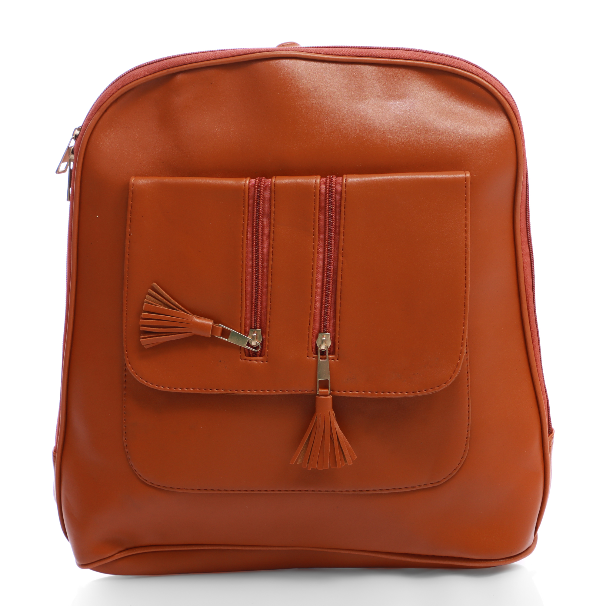 Brown Color College Bag With Double Compartment For Women