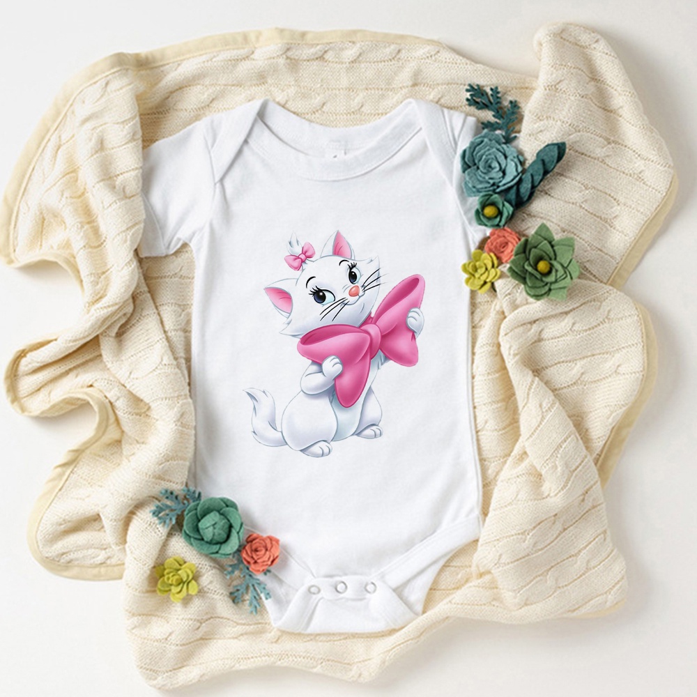 Harajuku Newborn Punk Cartoon Marie Cat 3D Print Baby Body T-Shirt Casual Shirt Aristocrats Baby Romper HBGB