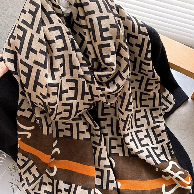Cotton Linen Scarf Spring Autumn Fashionable Shawl Scarf New Versatile Mom Printed Scarf Winter Women