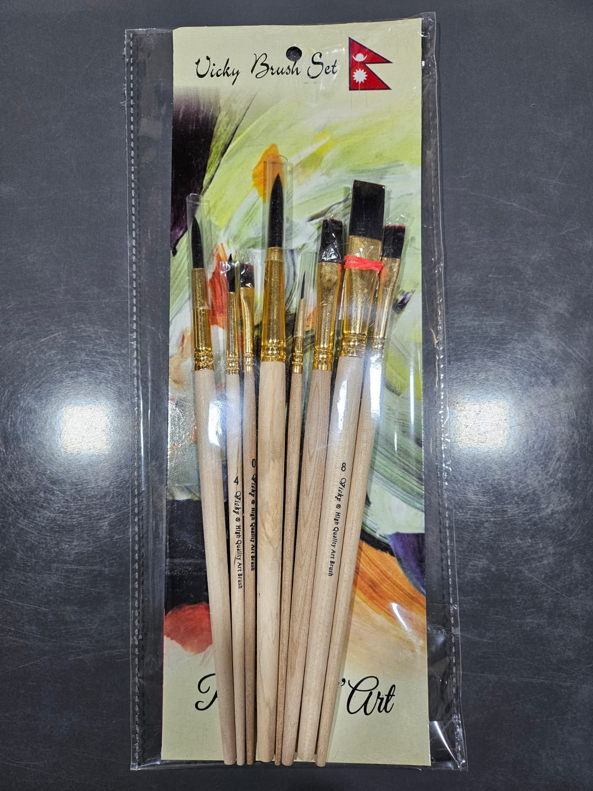 Vicky Artist Paint Brush Set - 8 Brushes Synthetic, For Watercolor, Oil And Acrylics - Paint Brush Sets |