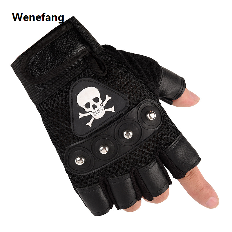Wenefang Fingerless Male Antiskid Sunscreen Breathable Wear-resistant Riding Gloves, Fishing Climbing Outdoor Sports Bike Gloves for Men