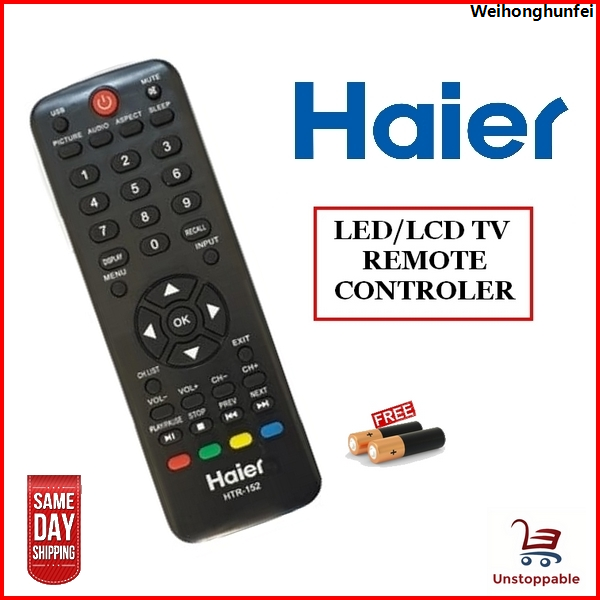 WeihonghunfeiFifty percent discount Haier LED/LCD TV Remote Controller HTR-152 Free Batteries