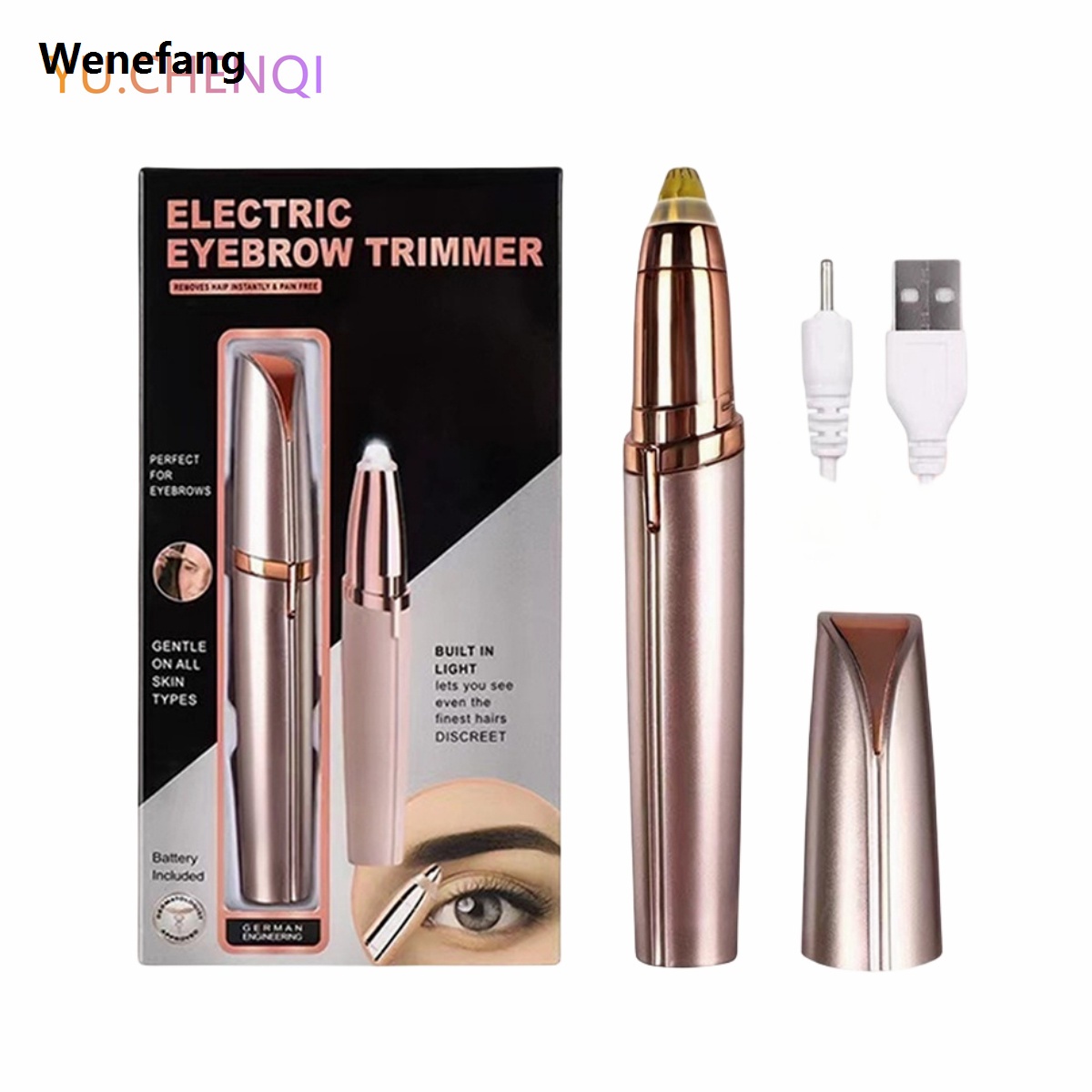 Wenefang Electric Eyebrow Trimmer Eye Brow Shaper Pencil Face Hair Remover Portable For Women Makeup Painless Automatic Eyebrow Shavers Depilator