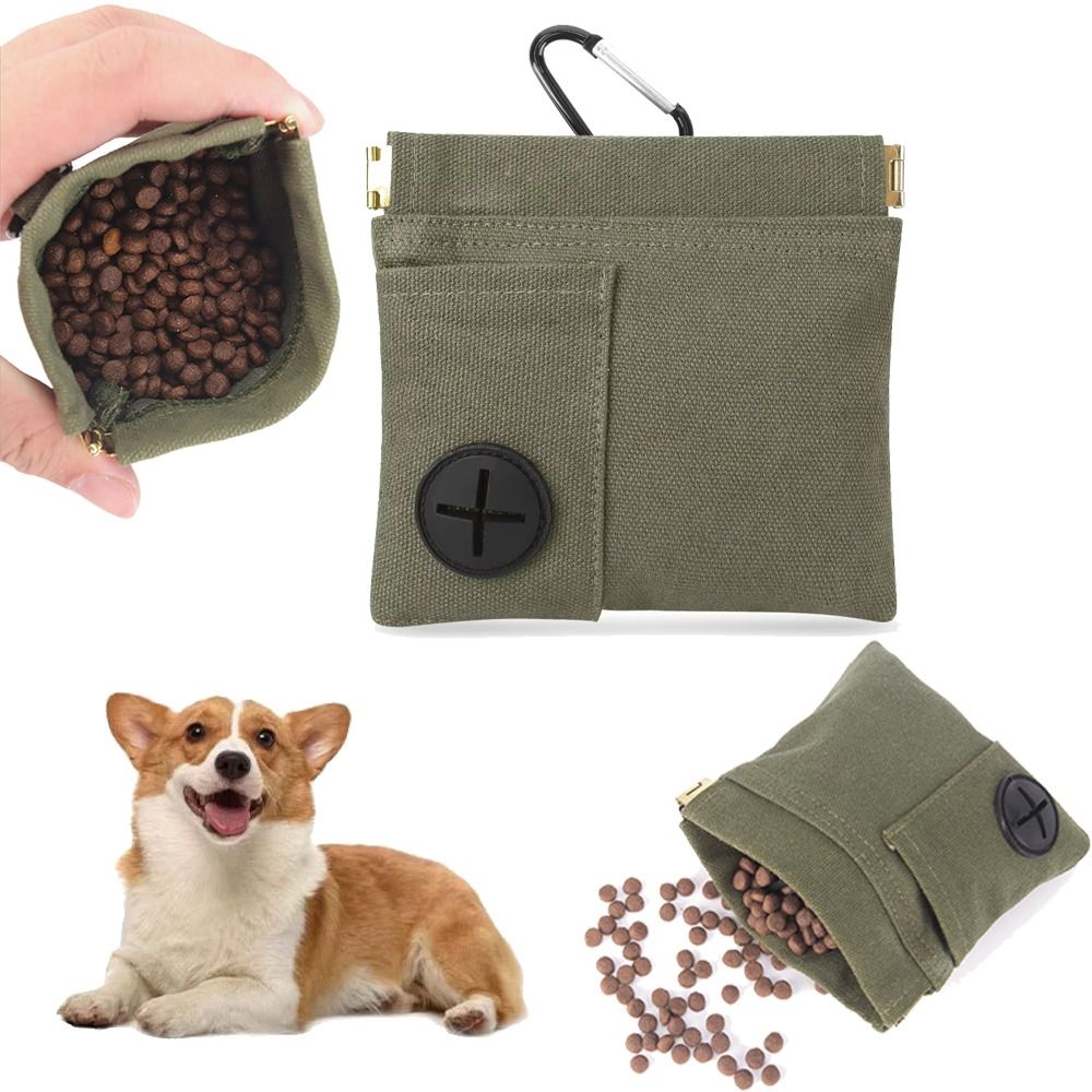 Lightweight Portable Design Pet Training Waist Bag Large Capacity Oil Resistance Pet Snack Container Magnetic Closure Leak-proof Pet Feeding Bag Outdoor Activities