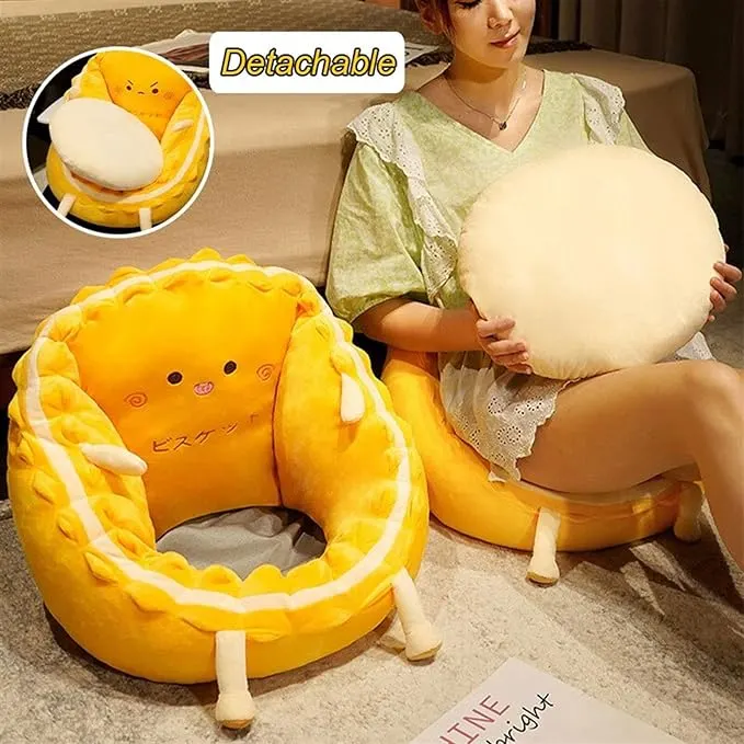 Semi-closed Lazy Sofa Seat Memory Sponge Office Chair Seat Cookie Tatami Cushion Cute Pillow Room Decoration