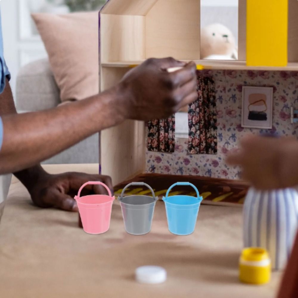 Funny Miniature Simulation Water Bucket Simulation Dollhouse Mini Water Bucket /12//6 Multi Color Kitchen Pretnd Play Bucket Children Gift