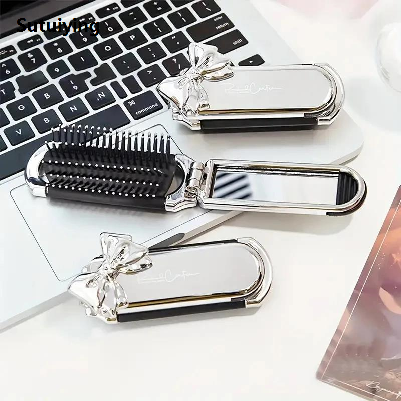 Sutuiying Portable Comb Airbag Air Cushion Comb Ladies Special Simple Fashion Comb Mirror One Folding Small Comb For Travel Outdoor