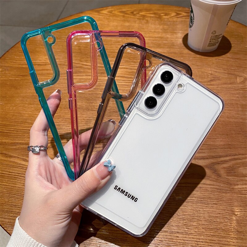 NEW HODON Fashion Clear Acrylic Phone Case For Samsung Galaxy S25 S24 S23 S22 S21 FE Plus S23 S24 Ultra A73 A53 A33 A13 A22 A72 A52 A42 A32 A22 5G 4G A12 M12 A14 Cases Crystal Transparent Back Cover