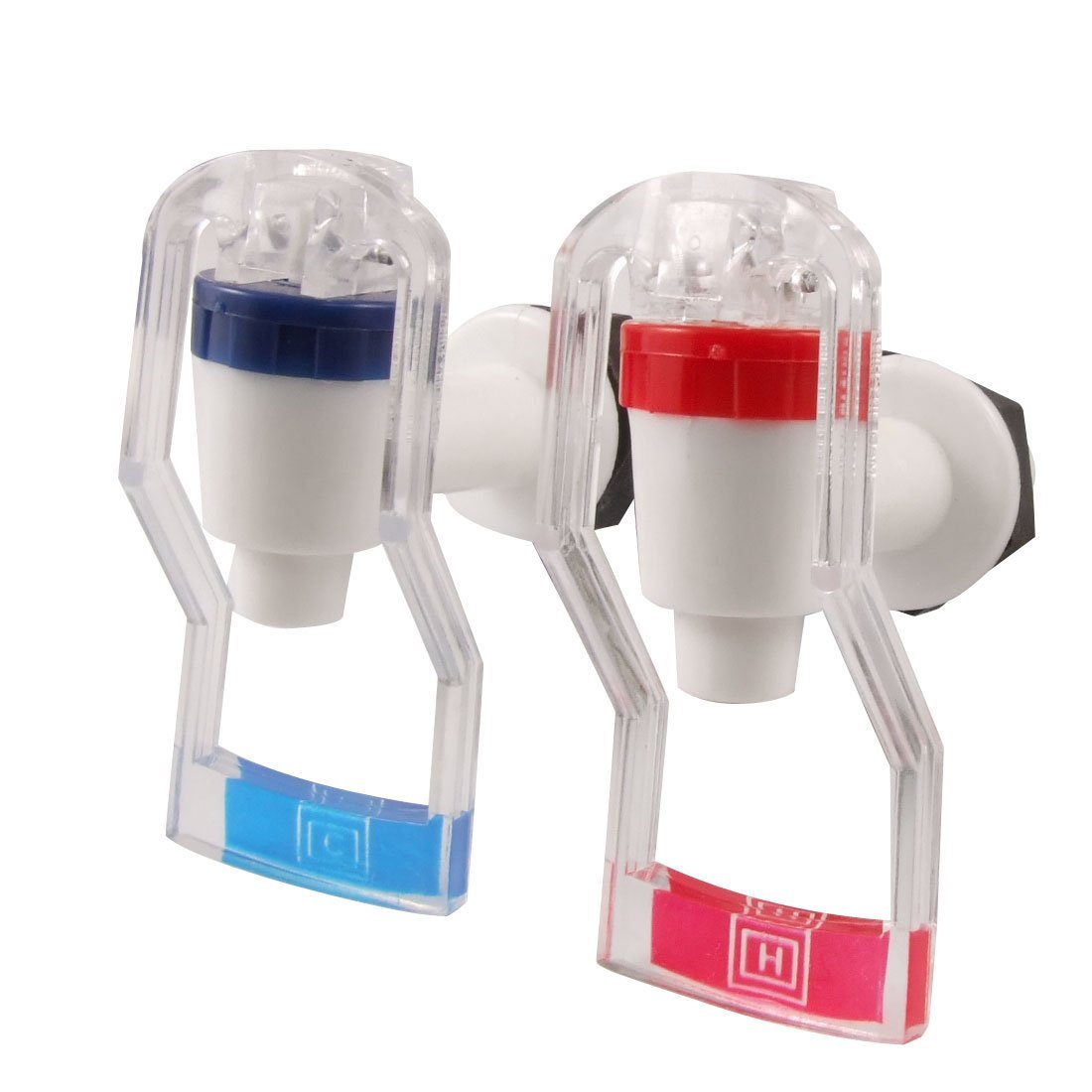 2 Pcs Water Dispenser Replacement Plastic Push Handle Tap Hot and Cold