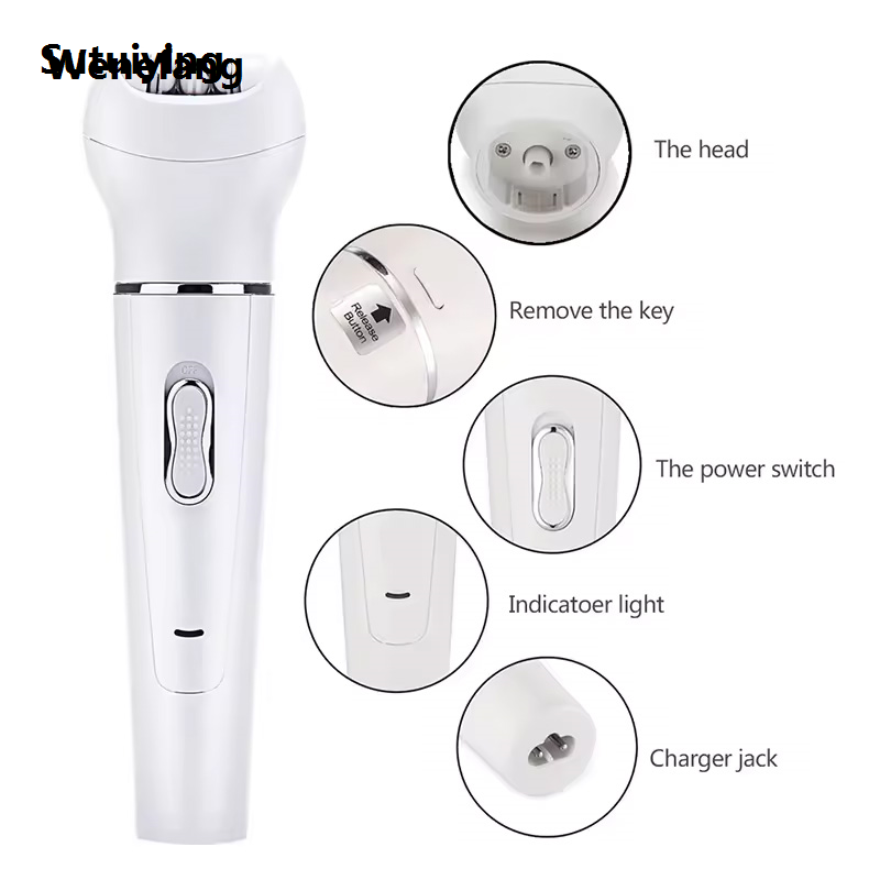 Wenefang Sutuiying 5 in 1 electric hair removal device Rechargeable body shaving Luxury New device Massager calluse trimmer exfoliating face wash brush
