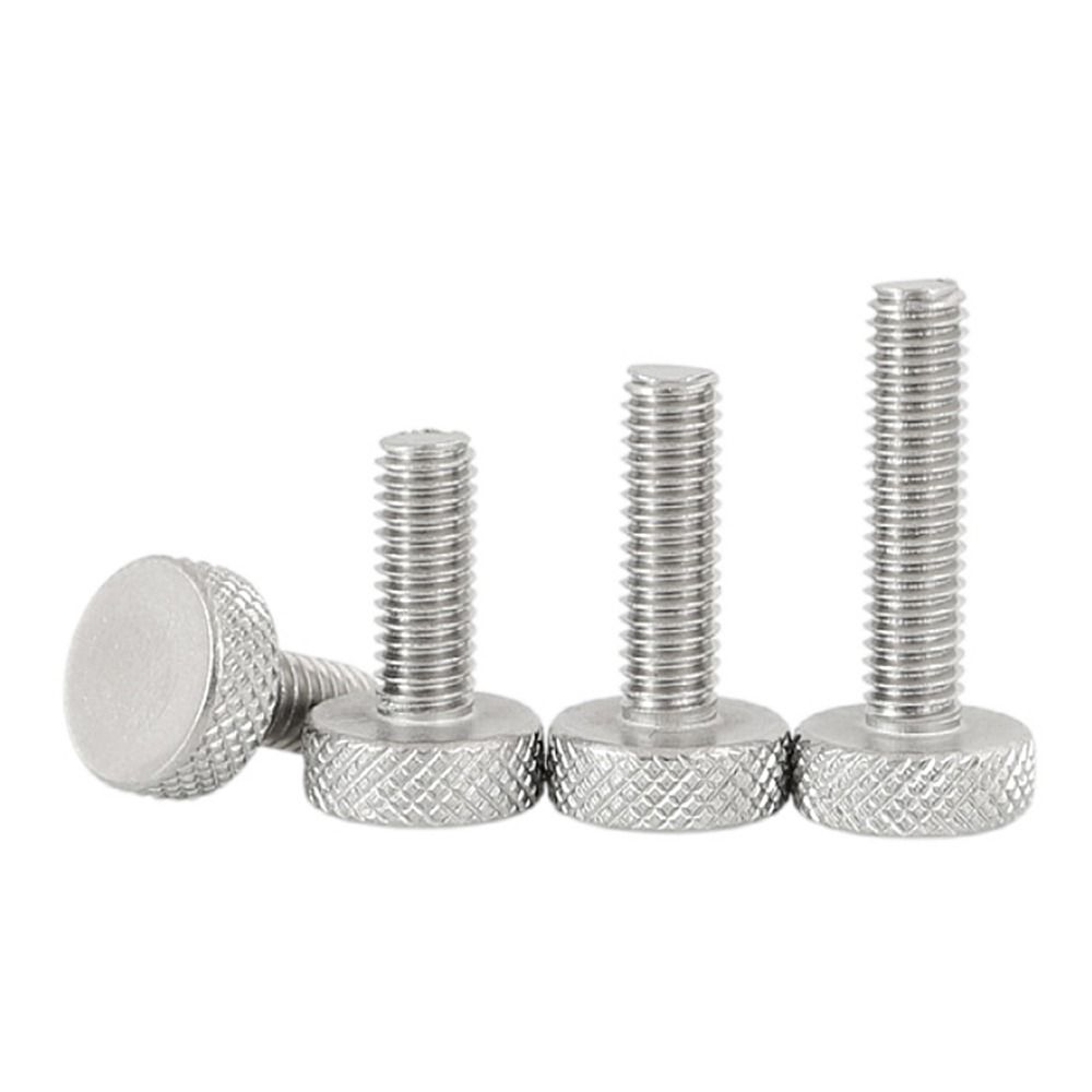 3/5Pcs New Flat Head Knurled Thumb Screw Hand Tighten M3 M4 M5 Hand Grip Wide Use 304 Stainless Steel Knob Bolt