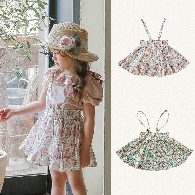 Girls' sundress summer 2025 new Korean children's girls' foreign floral camisole dress Strawberry Shan in stock