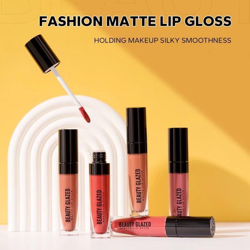 New Beauty Glazed 20 Colors Long Lasting Waterproof Matte Lipstick Lip Tint Smooth Lightweight Lip Makeup