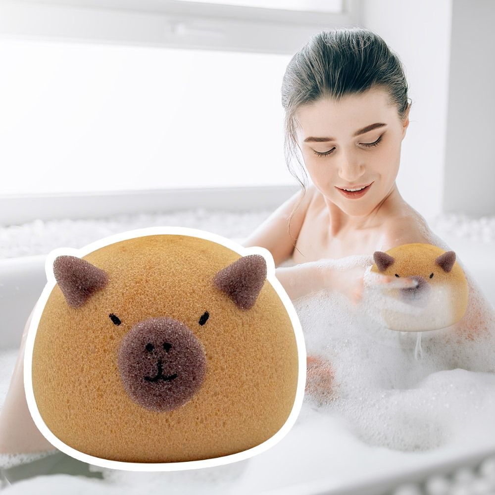 Cute Wash Blistering Capybara Bath Sponge Ball Body Exfoliate Household Baby Shower Brushes Cartoon Animal Bubble Sponges Cleaning Brush for Kids