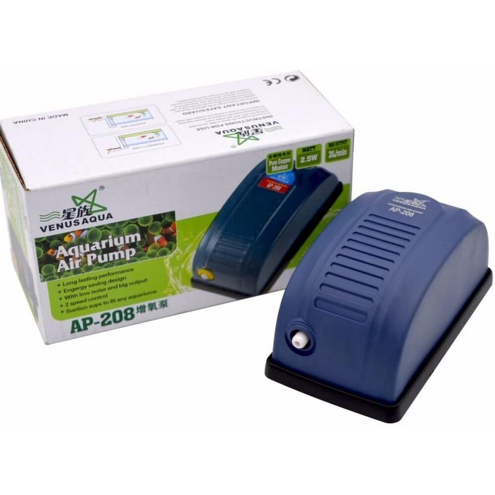 Venus Aqua Aquarium AP-208 Air Pump. Single Nozzle, 2 Speed, 2.5 Watt by karki aquarium plant and pets house