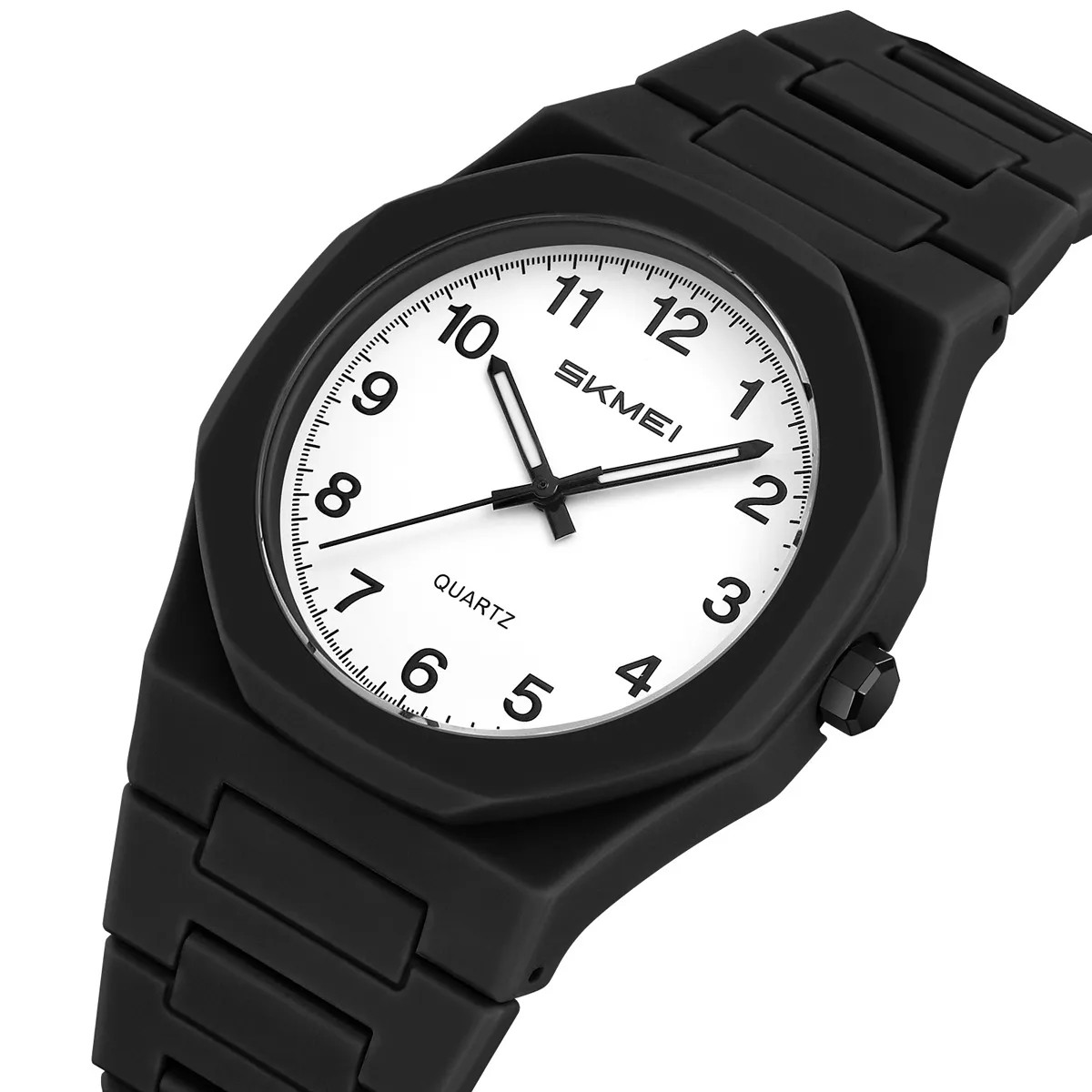 SKMEI 2615 Eastern Arabic numerals Dial Quartz Watch For Men - Black / White