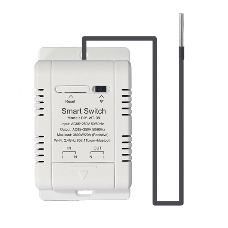 (GGBR)-WiFi Temperature Switch with 2M Sensor Smart WiFi 20A Thermostat Temperature Switch Supports Voice Control