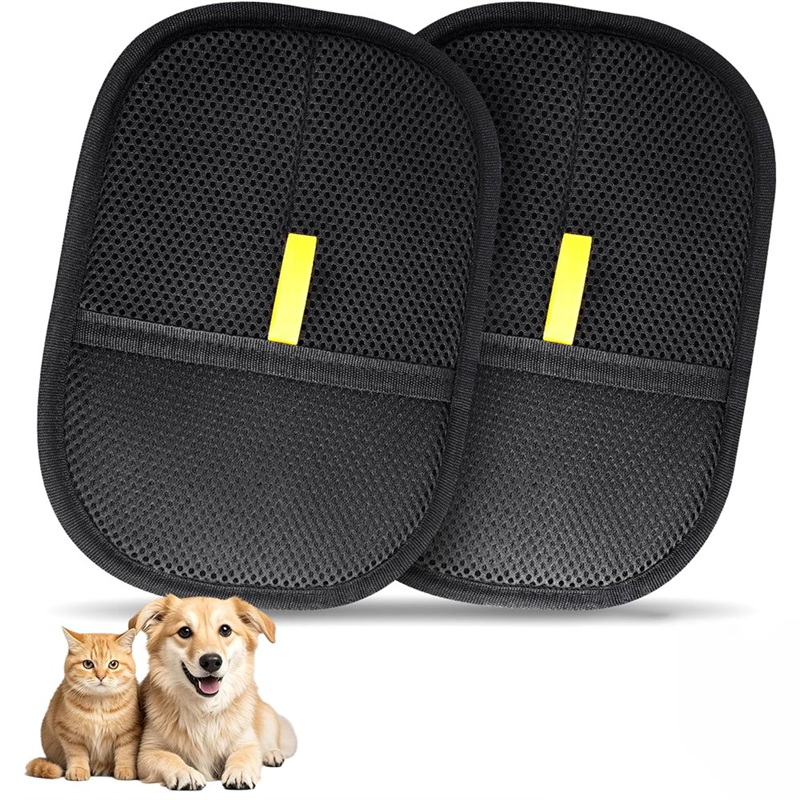 Cat Dog Electrostatic Hair Remover, Glove, Reusable Pet Hair Removal Grooming Brush Tool 2 Pcs
