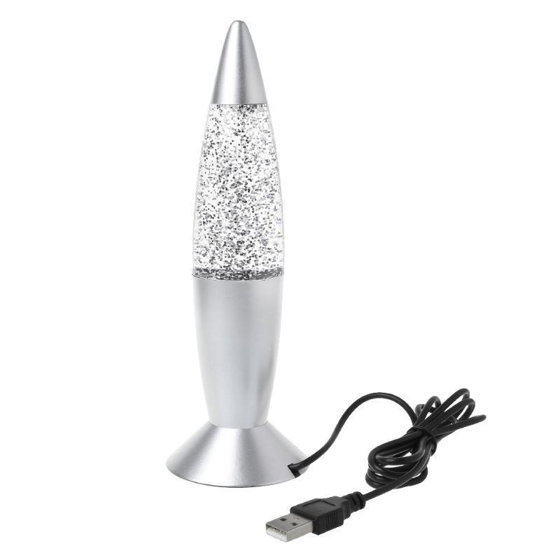 NEW 【Innovative design】New Brand 1pc 3D Rocket Multi Color Changing Lava Lamp RGB LED Glitter Party Mood Night Light Christmas Gift Bedside Night lamp