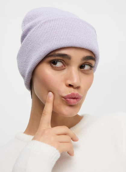 1 Piece Lilac Winter Hats for Women Men New Beanies Knitted Solid Cool Hat Girls Autumn Female Beanie Warm Bonnet Casual Cap - Unisex Soft Knitted Cap