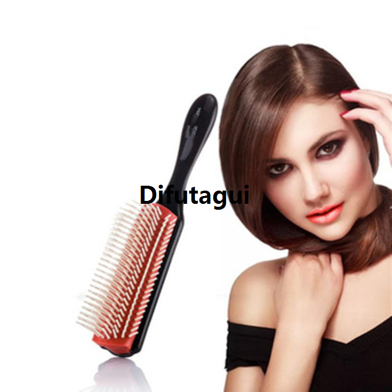 Difutagui New 1pc 9-Rows Detangling Hair Brush Scalp Massager Straight Curly Luxury Hair Styling Tools Massage Treatments Hair Comb Salon Tool