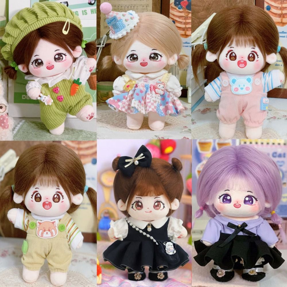 New Accessories Doll Lovely Clothes with Cartoon Headband Accessories 20 Styles Plush Dolls Clothes Cute Princess Dress For 20cm Cotton Doll/EXO Idol Dolls