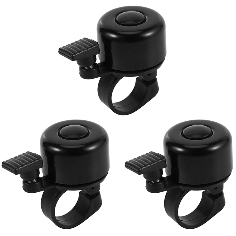 3X Bicycle Bell for Safety Cycling Metal Ring Black Bike Bell Horn Sound Alarm Bicycle Accessory
