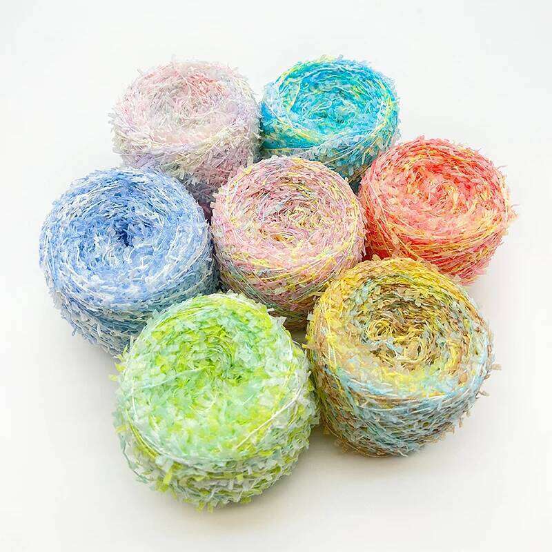 YOMDID 50g/pc Gradient Polyester Knitting Colorful Butterfly Paper Clothing Hat Scarves DIY Decor Thread Crochet Yarn