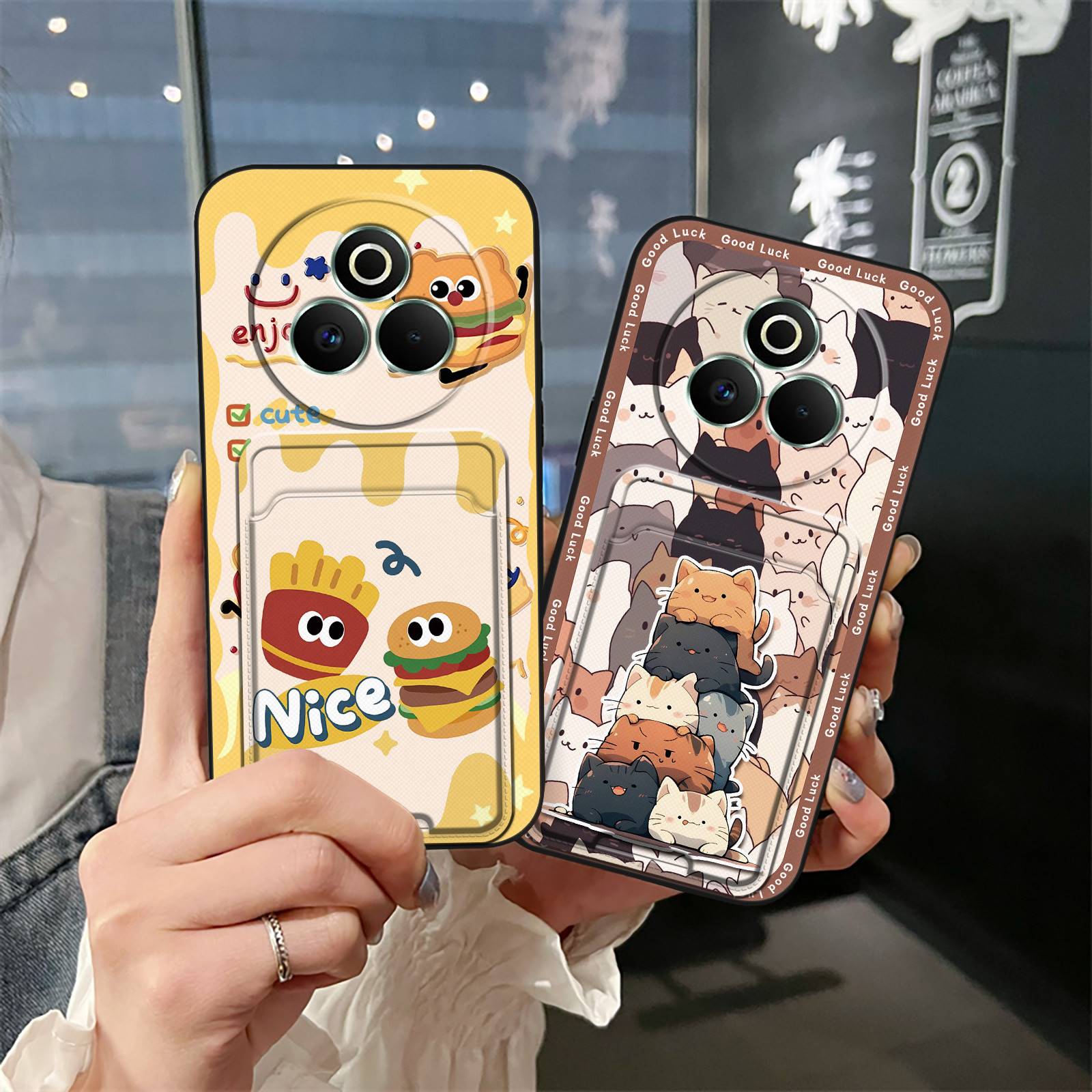 Full wrap Cartoon Phone Case For Realme P3 Pro 5G Graffiti Anti-dust Cute protective Fashion Design Card bag Silicone