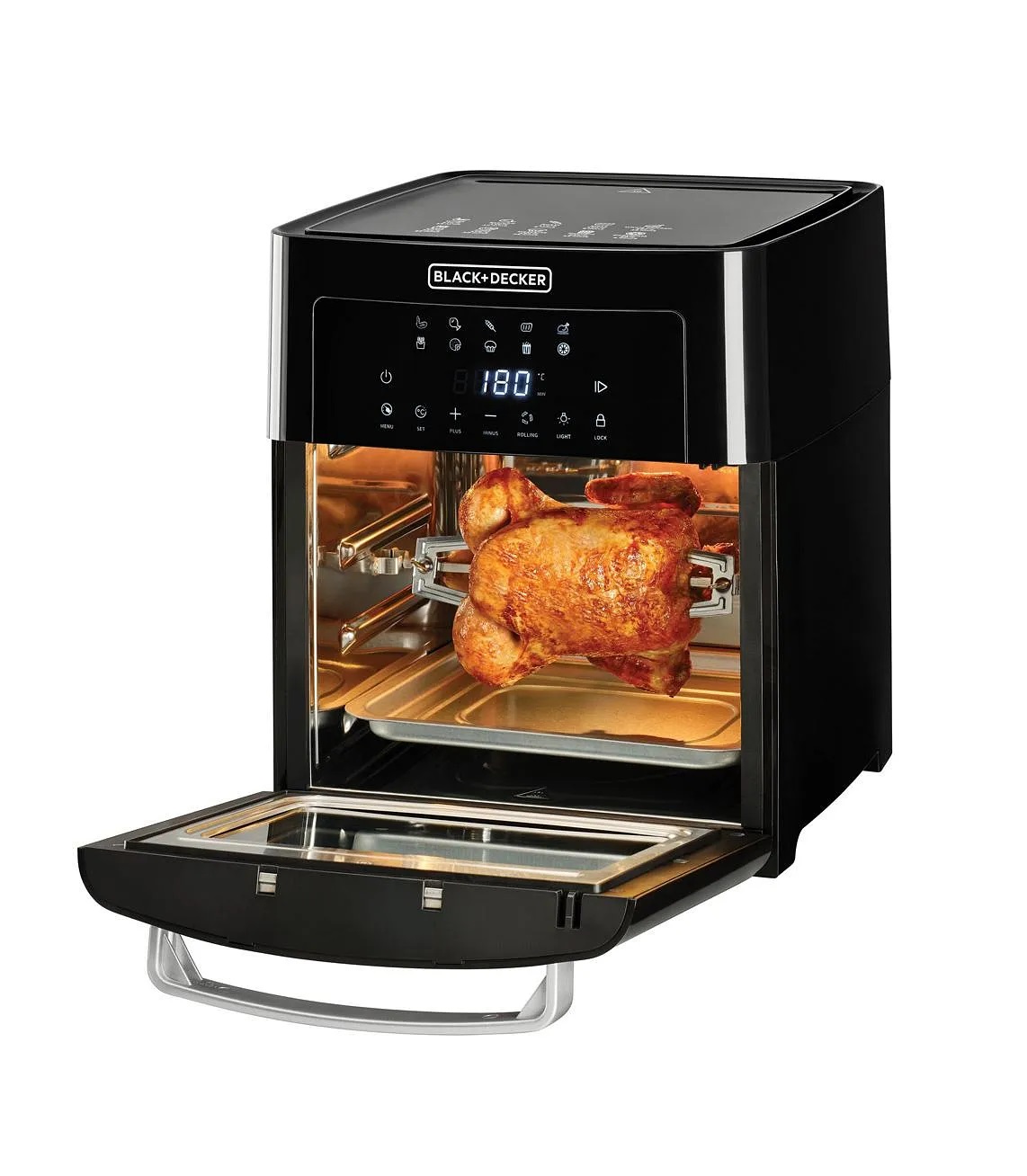 BLACK+DECKER Air Fryer Oven - 1700W - Digital Touch Control - 10 Preset Functions - Black - AOF150-B5