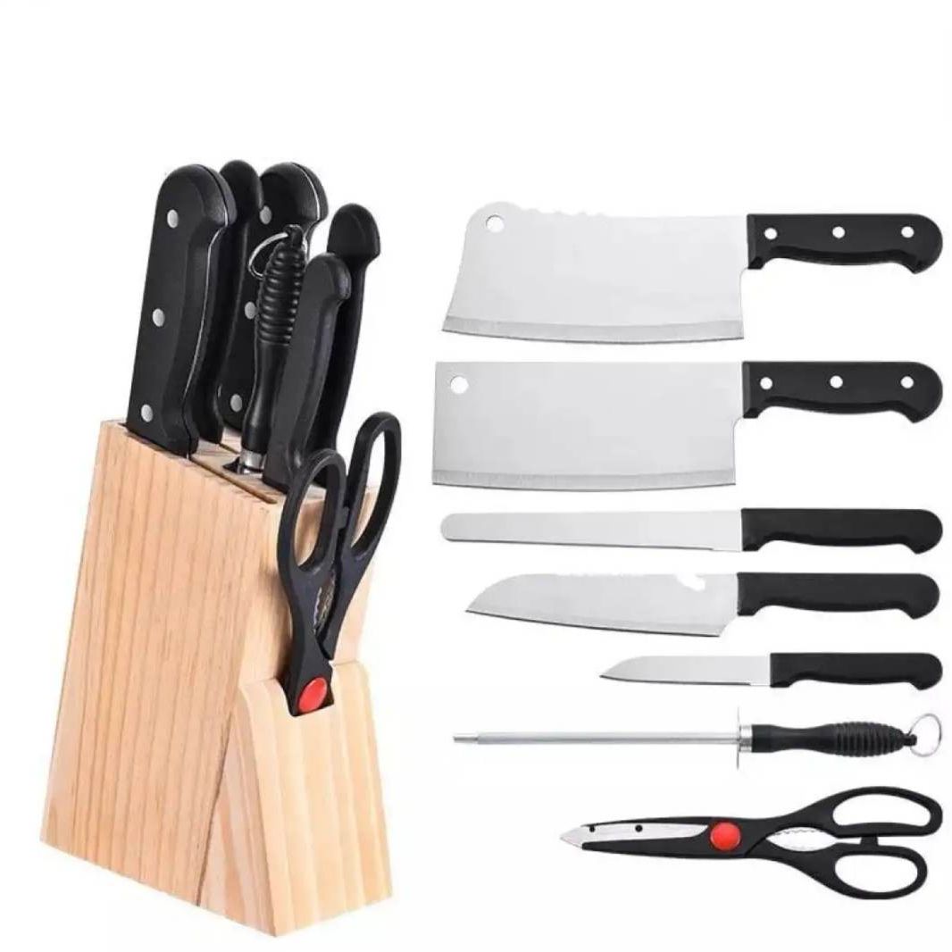 Stainless Steel Kitchen Knife Set With Wood Stand 7pcs Set By Star Brand | 7 Pieces Kitchen Knife Set With Holder